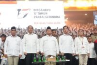 Acara peringatan HUT ke-17 Partai Gerindra yang digelar di Sentul International Convention Center (SICC), Sentul, Bogor. (Dok. Tim Media Prabowo)