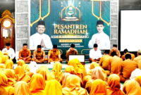 Ketua MUI Sumedang, KH Zaenal Alimin menyampaikan tausiah keutamaan Ramadan 