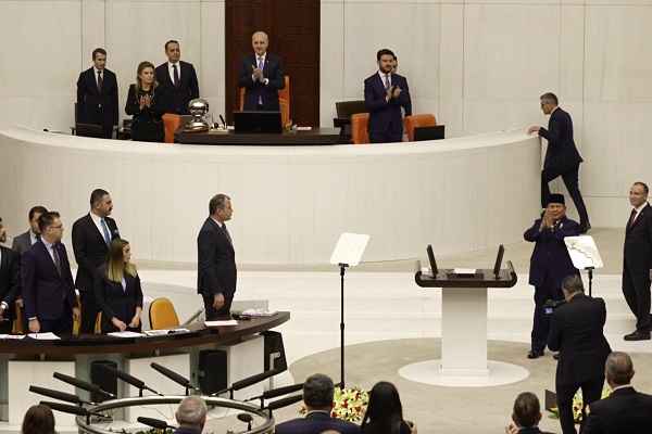 Presiden Prabowo Subianto saat berpidato di depan Parlemen Turki di Ankara. (Dok. Tim Media Prabowo)