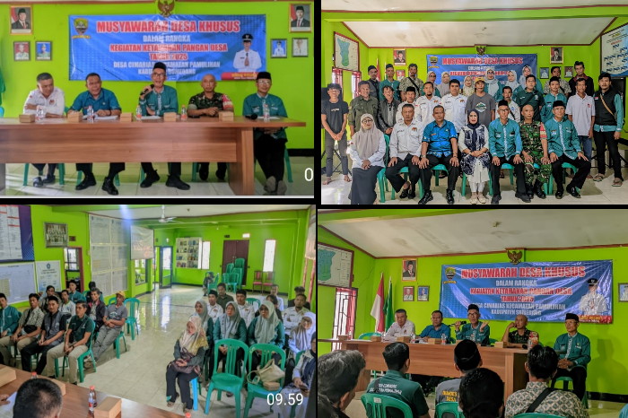 Musdesus dihadiri Kasi Pemdes Kecamatan Pamulihan, unsur pemerintahan desa, Babinmas, Babinsa, Ketua BPD, dan perwakilan Bumdes Desa Cimarias.(Dok.Hariansumedang.com / Dody Nsh)