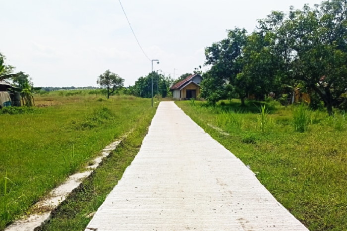 Pengecoran rabat beton jalan lingkungan di Blok Ancol RT 04/RW 04 sepanjang 130 meter dengan lebar 2 meter. Proyek yang dikerjakan Tim Pelaksana Kegiatan Desa melalui skema Padat Karya Tunai Desa ini mulai direalisasikan pada April 2026. ( Abdul Haris )