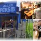 Garasi Persib di Desa Baginda Kecamatan Sumedang Selatan yang dibangun dengan dana besar (kiri). Para Bobotoh Kolot atau Boboko rutin bertemu untuk membicarakan pendukungan Persib ( Dok.hariansumedang.com / Tatang Tarmedi )