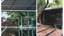 Aviary milik SMP Negeri 2 Rancakalong (kiri) dan aviary milik SDIT Miftahul Ulum Cinere Depok (kanan)