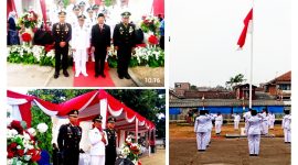 Upacara bendera berjalan penuh khidmat dengan Camat Tanjungsari, Agus Beni Triyadie, S.Sos., M.Si., bertindak sebagai Inspektur Upacara. ( Dok. Harian Sumedang / Dody NSH )