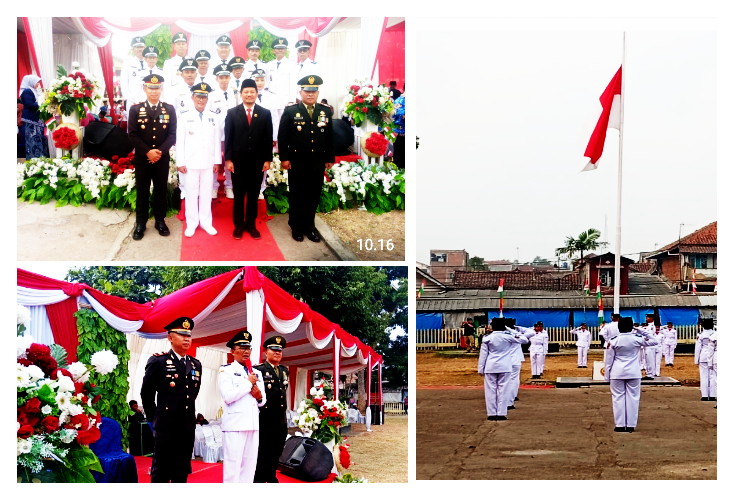 Upacara bendera berjalan penuh khidmat dengan Camat Tanjungsari, Agus Beni Triyadie, S.Sos., M.Si., bertindak sebagai Inspektur Upacara. ( Dok. Harian Sumedang / Dody NSH )