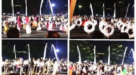 Kehadiran ragam permainan tradisional seperti sapintrong (lompat tali) serta parade 25 pasang egrang menjadi daya tarik tersendiri. ( Dok. Harian Sumedang / Tatang Tarmedi )