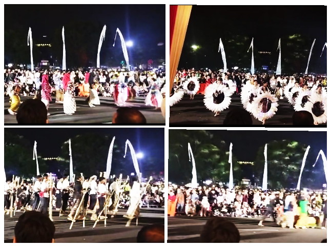 Kehadiran ragam permainan tradisional seperti sapintrong (lompat tali) serta parade 25 pasang egrang menjadi daya tarik tersendiri. ( Dok. Harian Sumedang / Tatang Tarmedi )