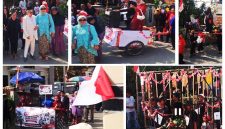 Peserta parade secara kreatif mengusung representasi kultur dari sektor kesenian, pertanian, perikanan, kesehatan, hingga tatanan politik lokal. ( Dok. Harian Sumedang / Abdul Haris )