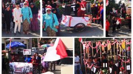 Peserta parade secara kreatif mengusung representasi kultur dari sektor kesenian, pertanian, perikanan, kesehatan, hingga tatanan politik lokal. ( Dok. Harian Sumedang / Abdul Haris )