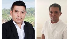 Dalam pengundian tersebut, Dadi Supriyadi (kiri)  mendapatkan nomor urut 1, sedangkan Tatang Suherna (kanan) memperoleh nomor urut 2.