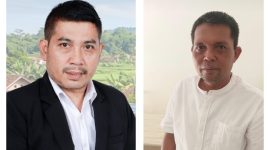 Dalam pengundian tersebut, Dadi Supriyadi (kiri)  mendapatkan nomor urut 1, sedangkan Tatang Suherna (kanan) memperoleh nomor urut 2.