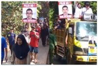 Calon Kades nomor urut 1, Dadi Supriyadi, mengawali masa kampanyenya dengan selalu didampingi istri setianya