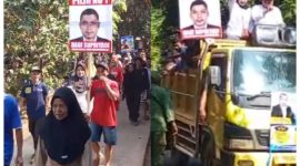 Calon Kades nomor urut 1, Dadi Supriyadi, mengawali masa kampanyenya dengan selalu didampingi istri setianya