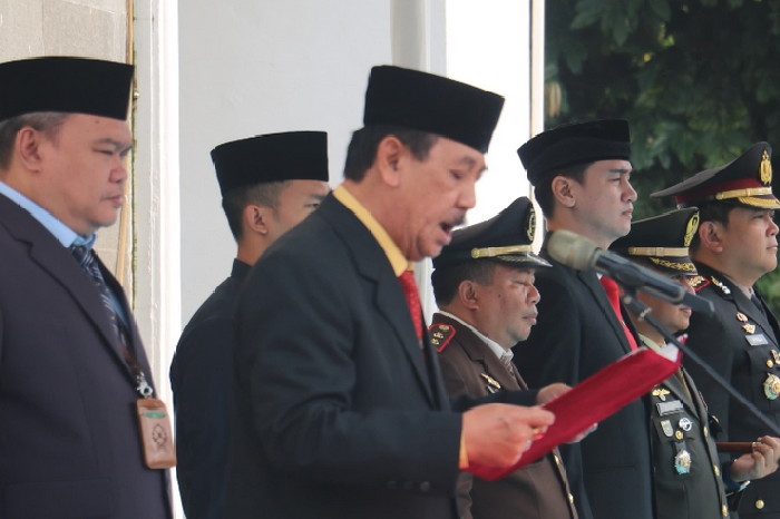 Ketua DPRD Sumedang Sidik Jafar menghadiri Upacara Hari Kesaktian Pancasila di Pusat Pemerintahan Sumedang