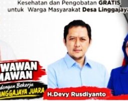 Baksos VYNDA BAKTI UNTUK NEGERI, H Devy Rusdianto dan Hj dr Linda Raharjo Gelar Pengobatan Gratis di Desa linggajaya